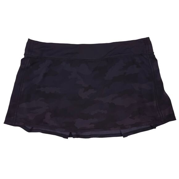 Lululemon Pace Rival Skirt Tall Camo Deep Coal / Black Sz 18 - Picture 1 of 8
